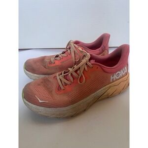 Hoka Arahi 7 Womens Running Shoes Pink Orange Stability Sneakers Size 10.5